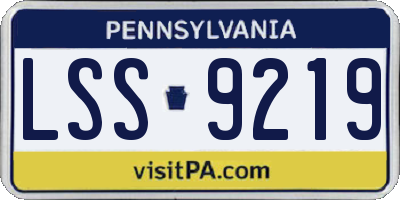 PA license plate LSS9219