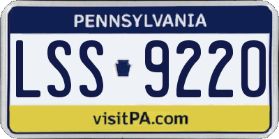 PA license plate LSS9220