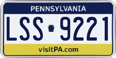 PA license plate LSS9221