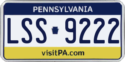 PA license plate LSS9222