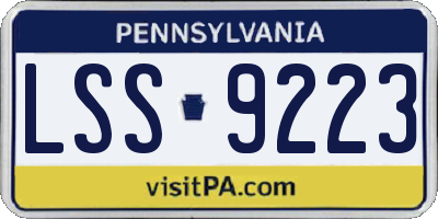 PA license plate LSS9223
