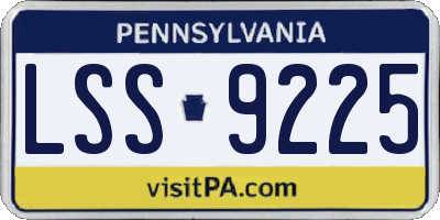 PA license plate LSS9225