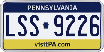 PA license plate LSS9226