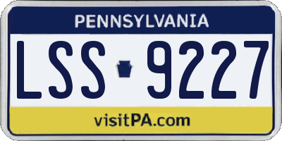 PA license plate LSS9227