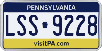 PA license plate LSS9228