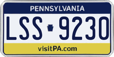 PA license plate LSS9230