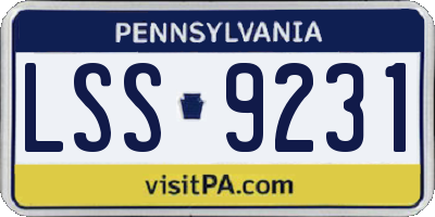 PA license plate LSS9231
