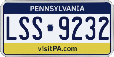PA license plate LSS9232