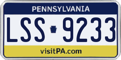 PA license plate LSS9233