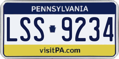 PA license plate LSS9234