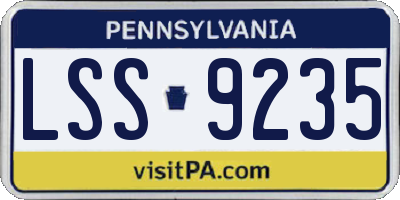 PA license plate LSS9235