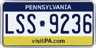 PA license plate LSS9236