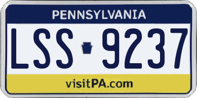 PA license plate LSS9237