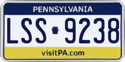 PA license plate LSS9238