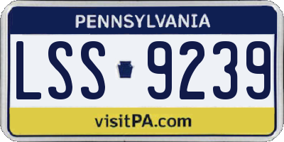 PA license plate LSS9239