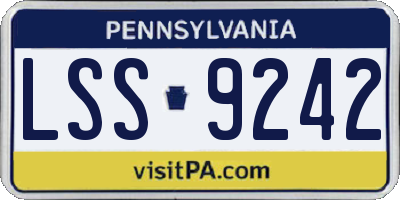 PA license plate LSS9242