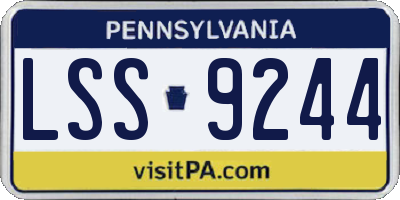 PA license plate LSS9244