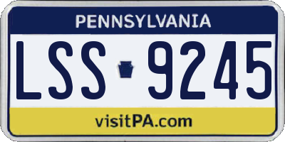 PA license plate LSS9245