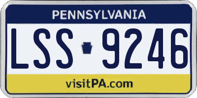 PA license plate LSS9246