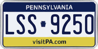 PA license plate LSS9250