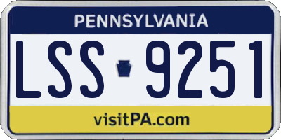 PA license plate LSS9251