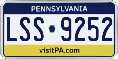 PA license plate LSS9252