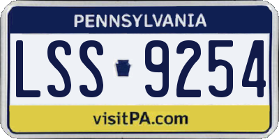 PA license plate LSS9254