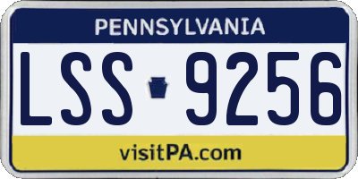 PA license plate LSS9256