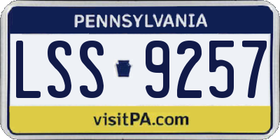 PA license plate LSS9257
