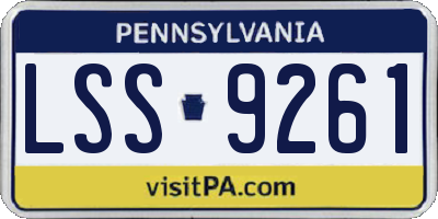 PA license plate LSS9261