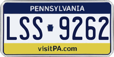 PA license plate LSS9262