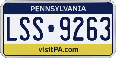 PA license plate LSS9263