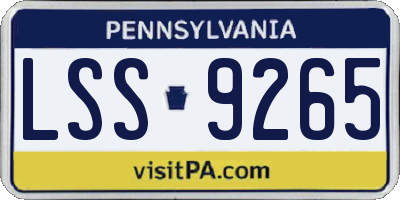 PA license plate LSS9265