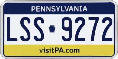 PA license plate LSS9272
