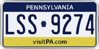 PA license plate LSS9274