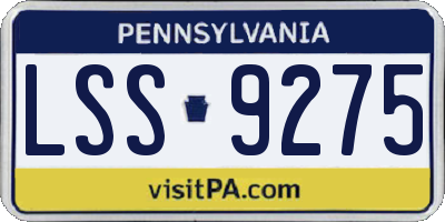 PA license plate LSS9275