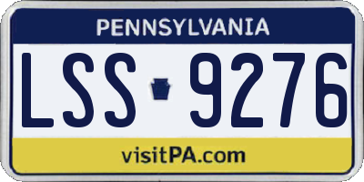 PA license plate LSS9276