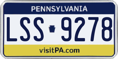 PA license plate LSS9278
