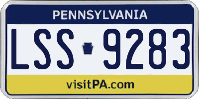 PA license plate LSS9283