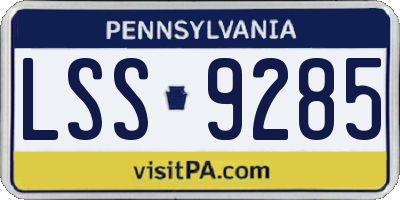 PA license plate LSS9285