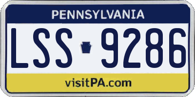 PA license plate LSS9286