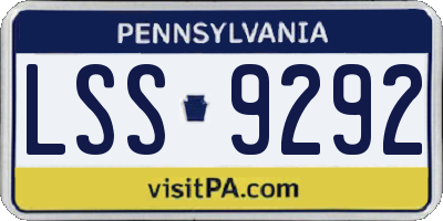 PA license plate LSS9292