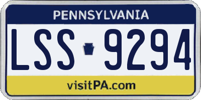 PA license plate LSS9294