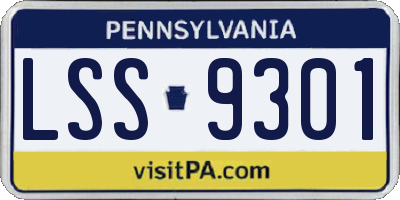 PA license plate LSS9301