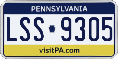 PA license plate LSS9305
