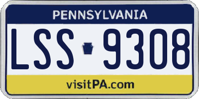 PA license plate LSS9308