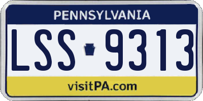 PA license plate LSS9313
