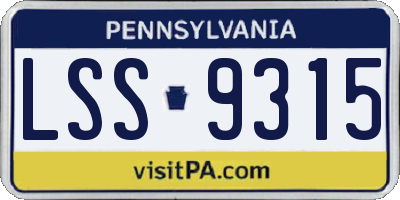 PA license plate LSS9315