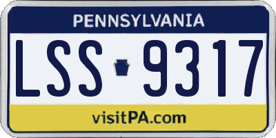 PA license plate LSS9317
