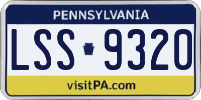 PA license plate LSS9320